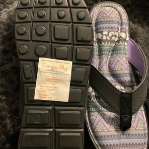 Flip flop, thong sandal adult 8 Purple & Black